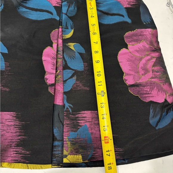 RACHEL Rachel Roy Black Skirt with Blue and Pink Floral Design, Size 6 - Picture 2 of 7